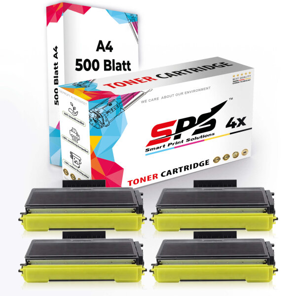 Druckerpapier A4 + 4x Multipack Set Kompatibel für Brother DCP-8020 Toner (TN-7600)
