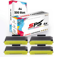 Druckerpapier A4 + 4x Multipack Set Kompatibel f&uuml;r Brother DCP-8020 Toner (TN-7600)