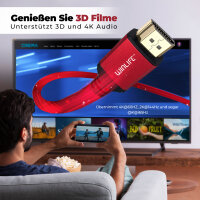 HDMI Kabel 10m Ultra HD 4K 60Hz HDMI 2.0 18 Gbit/s High Speed kabel für 4k TVs, Playstation, XBOX, Computer, Beamer mit HDMI Ausgang