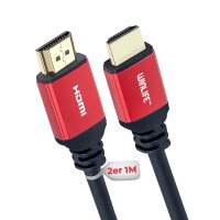 2x HDMI Kabel 1m Set 4K Ultra HD High Speed kabel 18 Gbit/s