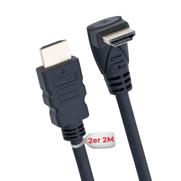 2x HDMI Kabel 2m Typ L Set 4K Ultra HD High Speed kabel 18 Gbit/s