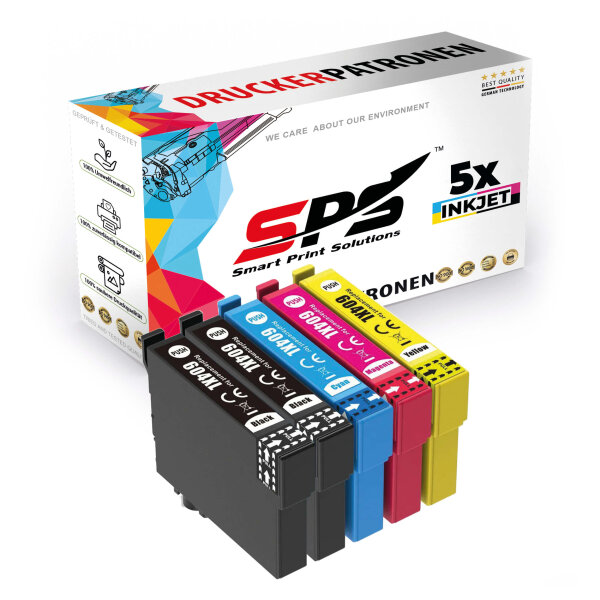 5x Multipack Set Kompatibel für Epson Workforce WF 2930 DWF  Druckerpatronen (604XL/C13T10H44010)