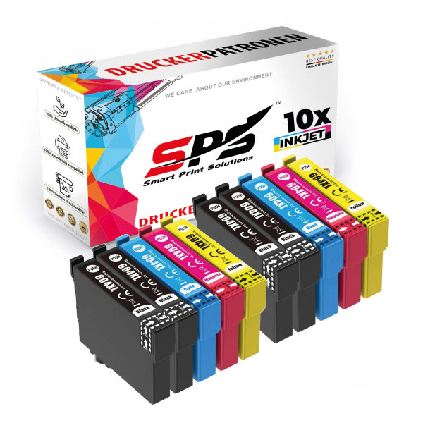 10x Multipack Set Kompatibel für Epson Expression Home XP-3200  Druckerpatronen (604XL/C13T10H44010)