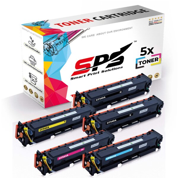 5x Multipack Set Kompatibel für HP Color Laserjet Pro M 254 (203A/CF540A,CF541A,CF542A,CF543A) Toner-Kartusche Schwarz,Cyan, Magenta,Gelb