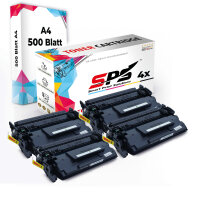 Druckerpapier A4 + 4x Multipack Set Kompatibel f&uuml;r Canon LBP-525 X (0452C002/41) Toner Schwarz