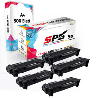 Druckerpapier A4 + 5x Multipack Set Kompatibel für Brother HL-L 5000 D (TN-3480) Toner-Kit Schwarz