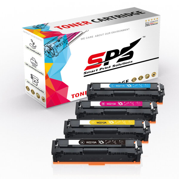 4x Multipack Set Kompatibel für HP Color LaserJet Pro MFP M 283 CDW (HP W2210A / 207A) Toner-Kartusche Schwarz, Cyan, Magenta, Gelb