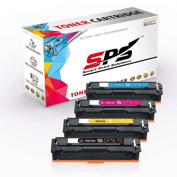 4x Multipack Set Kompatibel für HP Color LaserJet Pro MFP M 283 FDN (HP W2210A / 207A) Toner-Kartusche Schwarz, Cyan, Magenta, Gelb