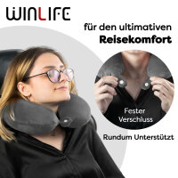 WINLIFE Memory Foam Nackenkissen Stützkissen luxuriöses kompaktes Schlafrestkissen (Anthrazit)