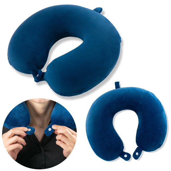 WINLIFE Memory Foam Nackenkissen Stützkissen luxuriöses kompaktes Schlafrestkissen (Blau)