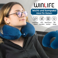 WINLIFE Memory Foam Nackenkissen Stützkissen luxuriöses kompaktes Schlafrestkissen (Blau)