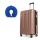 Reisekoffer XL Rose Gold und Ergonomisches Nackenkissen Koffer mit 4 laufruhigen Rollen (360° Doppelspinnerräder) , ABS Trolley, TSA Zahlenschloss, Teleskopgriff