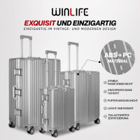 WINLIFE® Größe M Reisekoffer Alu-Rahmen...