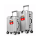 WINLIFE® SPARSET M+L Reisekoffer Alu-Rahmen mit ABS & TSA Nummern-Schloss Handgepäck M(53cm)+Checkin-Trolley L(65cm) Hartschalenkoffer | Silber