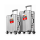 WINLIFE® SPARSET L+XL Reisekoffer Alu-Rahmen mit ABS & TSA Nummern-Schloss Checkin-Trolley L(65cm) + XL Koffer(75cm) Hartschalenkoffer | Silber