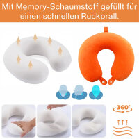WINLIFE® 3in1 M+L+XL Handgepäck(53cm) + Checkin-Trolley(65cm) + XL Koffer(75cm) Reisekoffer SET mit Alu-Rahmen, ABS + Orange Nackenkissen & TSA Nummern-Schloss | Silber