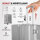 WINLIFE® 3in1 M+L+XL Handgepäck(53cm) + Checkin-Trolley(65cm) + XL Koffer(75cm) Reisekoffer SET mit Alu-Rahmen, ABS + Orange Nackenkissen & TSA Nummern-Schloss | Silber