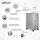 WINLIFE® 3in1 M+L+XL Handgepäck(53cm) + Checkin-Trolley(65cm) + XL Koffer(75cm) Reisekoffer SET mit Alu-Rahmen, ABS + Orange Nackenkissen & TSA Nummern-Schloss | Silber
