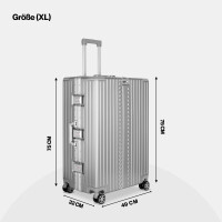 WINLIFE® Größe M, L, XL Reisekoffer Alu-Rahmen mit ABS & TSA Nummern-Schloss | Handgepäck Farbe-Silber