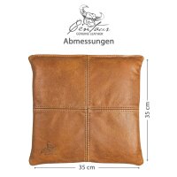 Sitzkissen 35x35cm in Cognac Vintage
