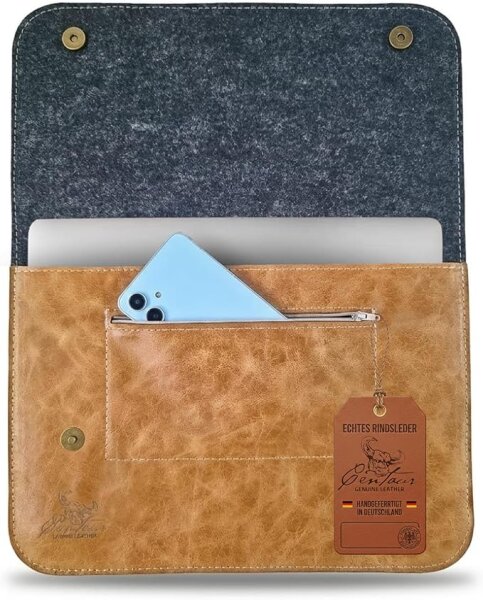 Laptop Tasche für MacBook 14" in Cognac Vintage
