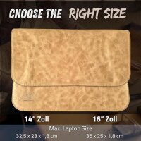 Laptop Tasche für MacBook 14" in Cognac Vintage
