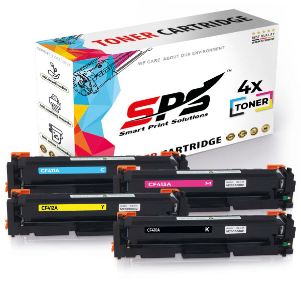 4er Multipack Set Kompatibel für HP Color Laserjet Pro M452 Drucker Toners HP 410A CF410A Schwarz, CF411A Cyan, CF412A Gelb, CF413A Magenta