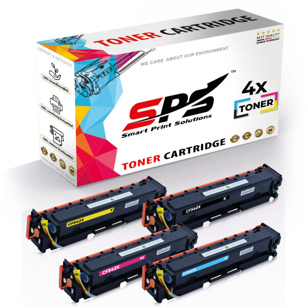 4er Multipack Set Kompatibel für HP Color Laserjet Pro M254 Drucker Toners HP 203X CF540X Schwarz, CF541X Cyan, CF542X Gelb, CF543X Magenta