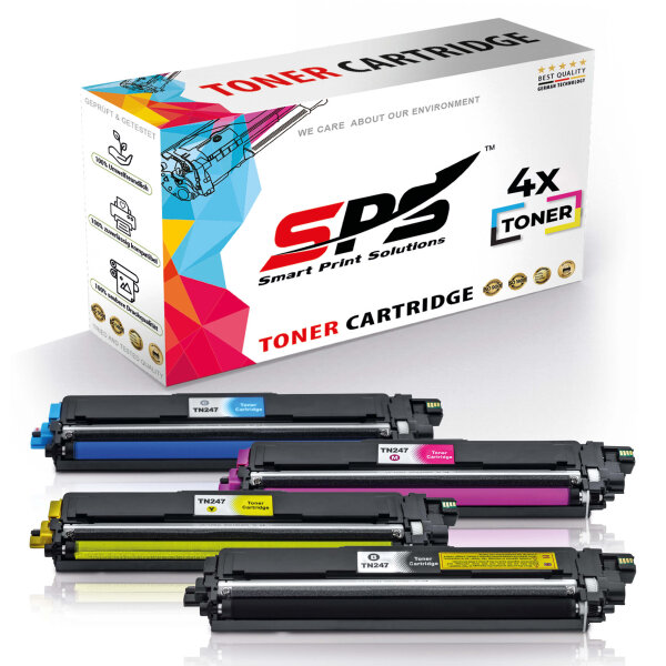 4er Multipack Set Kompatibel für Brother MFC-L3730 Drucker Toners Brother TN-247BK Schwarz, TN-247C Cyan, TN-247Y Gelb, TN-247M Magenta