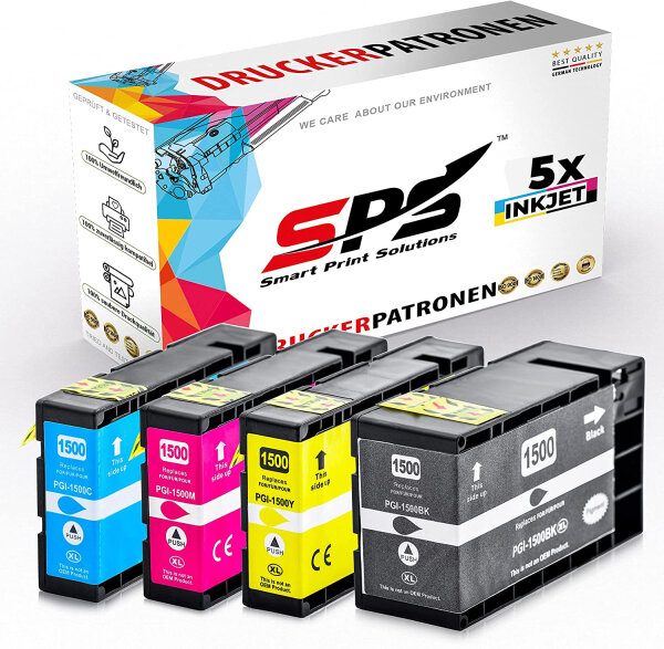 5er Multipack Set kompatibel für Canon MAXIFY MB2050 (9538B006) Druckerpatronen PGI-1500XL