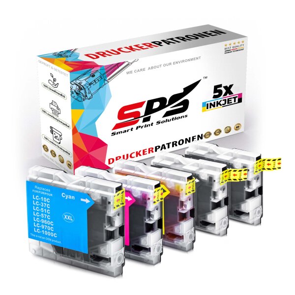 5er Multipack Set kompatibel für Brother MFC-235C Druckerpatronen LC-970 LC-1000