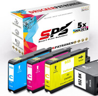 5er Multipack Set kompatibel f&uuml;r HP Officejet 6700 Premium E (CN583A) Druckerpatronen 932XL 933XLL