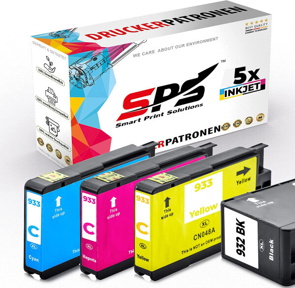 5er Multipack Set kompatibel für HP Officejet 7610 (CR769A) Druckerpatronen 932XL 933XLL