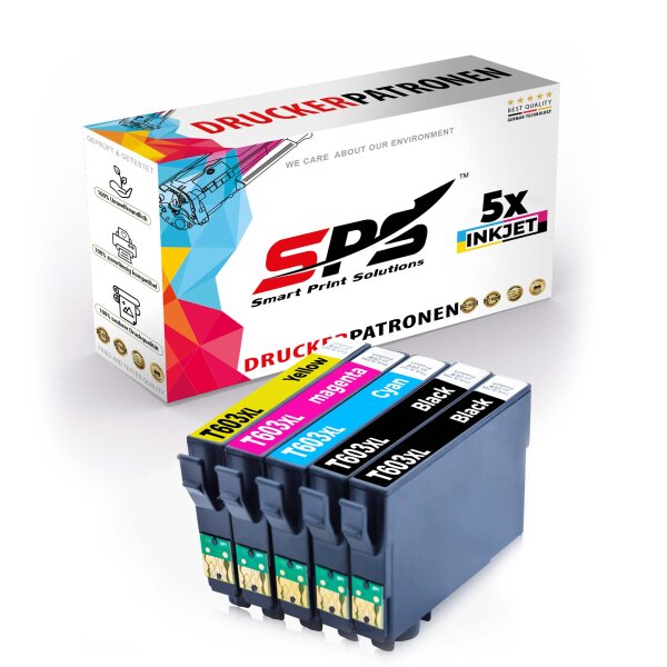 5er Multipack Set kompatibel für Epson Expression Home XP-4105 (C11CG33404) Druckerpatronen 603XL