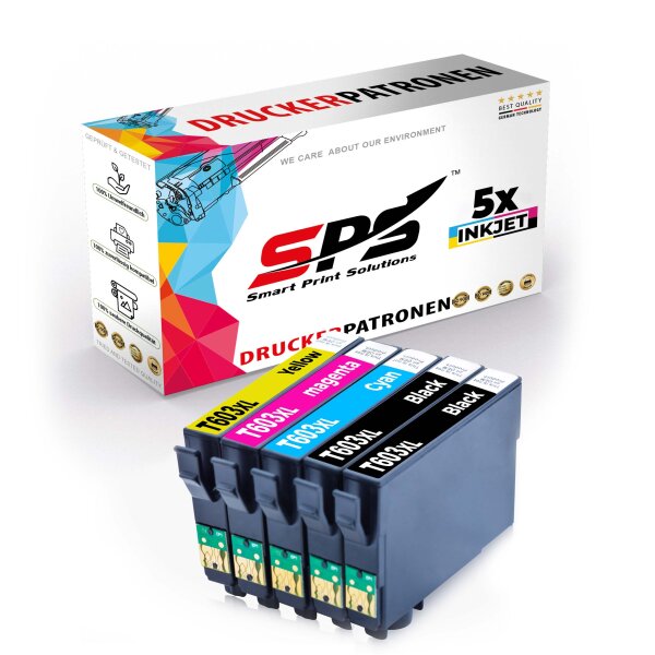 5er Multipack Set kompatibel für Epson Workforce WF-2830DWF Druckerpatronen 603XL