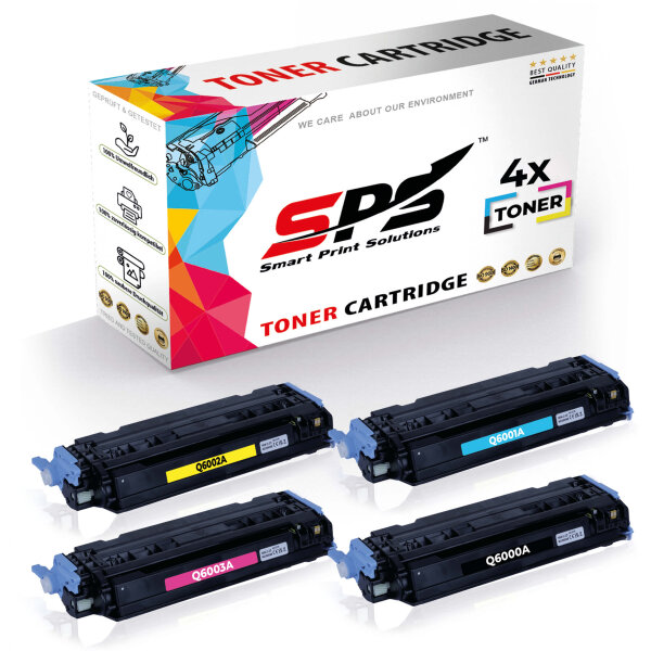4er Multipack Set Kompatibel für HP Color Laserjet CM1017 MFP (CB395A) Drucker HP 124A Q6000A Schwarz,Q6001A Cyan, Q6002A Gelb, Q6003A Magenta Toners