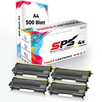 4x Multipack Set + Druckerpapier A4 Kompatibel f&uuml;r Brother HL-2040 R (TN-2000) Toner-Kit Schwarz