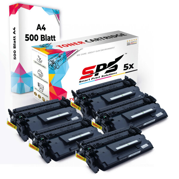 Druckerpapier A4 + 5x Multipack Set Kompatibel für Canon i-SENSYS LBP-312 dnf (0452C002/41) Toner Schwarz