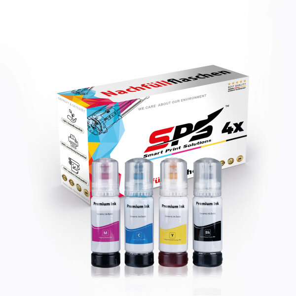 4x Multipack Set Kompatibel für Epson EcoTank ET-2710 Unlimited (104/C13T00P240, C13T00P340, C13T00P440, C13T00P140) Nachfüllflaschen