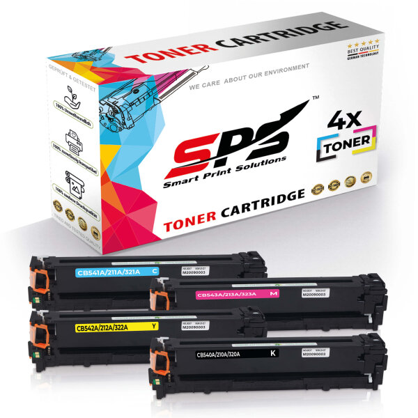 4x Multipack Set Kompatibel für HP Color Laserjet CM 1013 MFP (125A/CB541A, CB543A, CB542A, CB540A) Toner