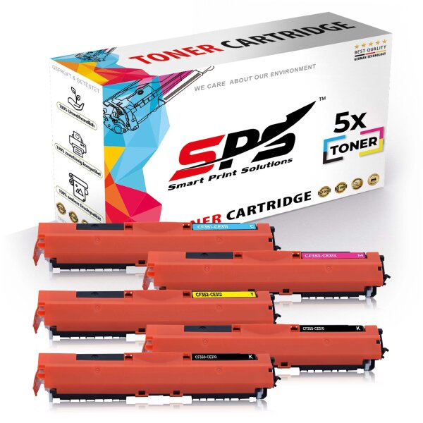 5x Multipack Set Kompatibel für HP Color LaserJet Pro CP 1000 Series (130A/CF351A, CF353A, CF352A, CF350A) Toner