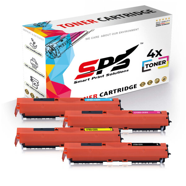 4x Multipack Set Kompatibel für HP Color LaserJet Pro CP 1021 (130A/CF351A, CF353A, CF352A, CF350A) Toner