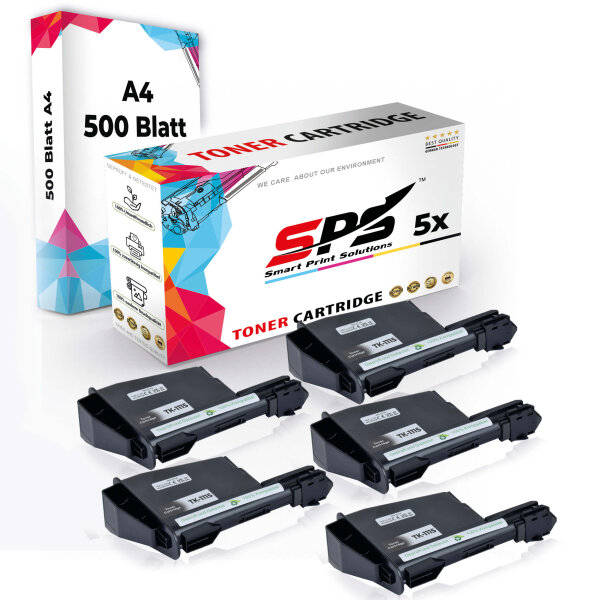 Druckerpapier A4 + 5x Multipack Set Kompatibel für Kyocera FS 1220 (1T02M50NL0/TK-1115) Toner Schwarz