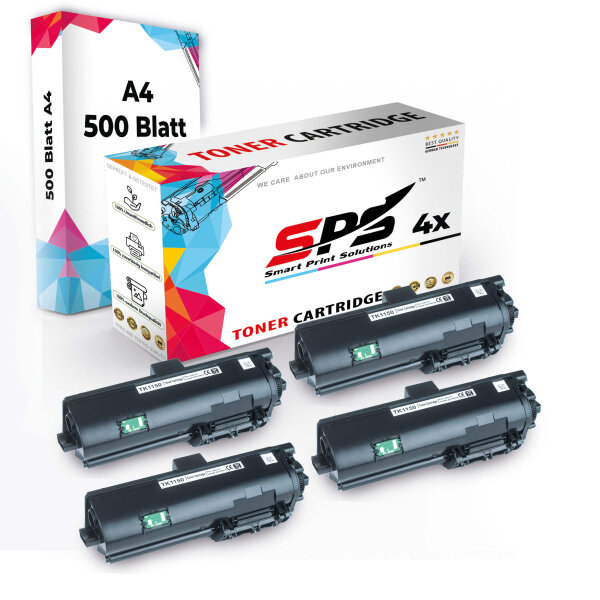 Druckerpapier A4 + 4x Multipack Set Kompatibel für Kyocera Ecosys M 2735 (1T02RV0NL0/TK-1150) Toner Schwarz