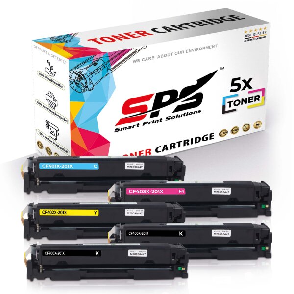 5x Multipack Set Kompatibel für HP Color Laserjet Pro M 250 (201X/CF401X, CF403X, CF402X, CF400X) Toner