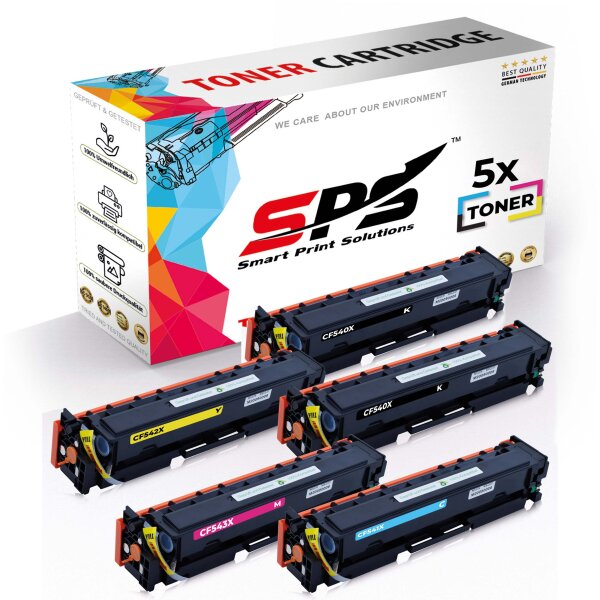 5x Multipack Set Kompatibel für HP Color LaserJet Pro M 254 dw (203X/CF541X, CF543X, CF542X, CF540X) Toner