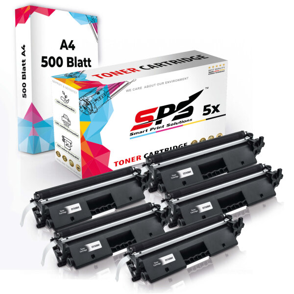 Druckerpapier A4 + 5x Multipack Set Kompatibel für Canon I-Sensys LBP 112 WF (2164C002/47) Toner Schwarz