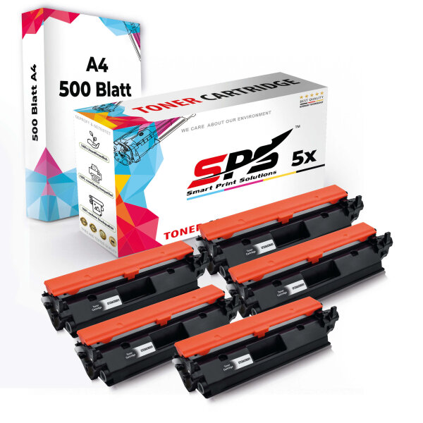 Druckerpapier A4 + 5x Multipack Set Kompatibel für Canon I-Sensys LBP 162 (2168C002/51) Toner Schwarz