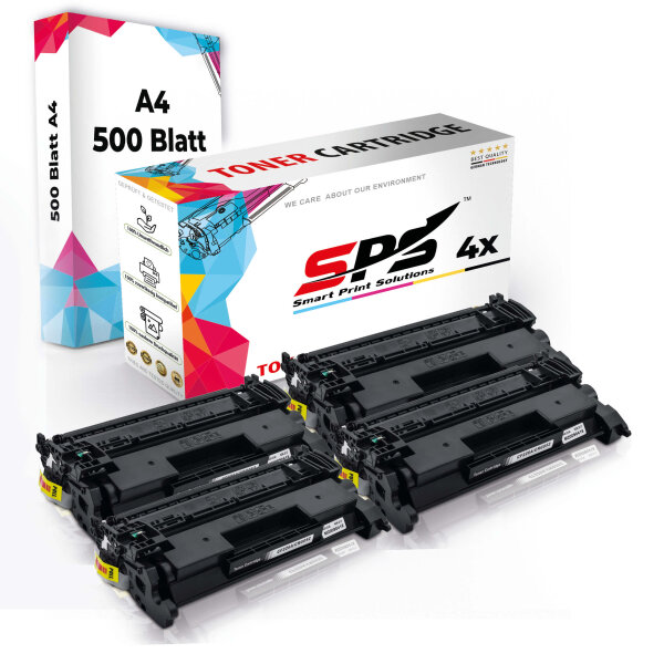 Druckerpapier A4 + 4x Multipack Set Kompatibel für Canon Imageclass LBP-215 X (2199C002/52) Toner Schwarz