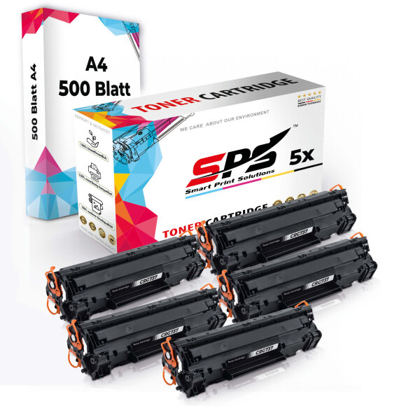 Druckerpapier A4 + 5x Multipack Set Kompatibel für Canon Imageclass LBP-215 X (2200C002/052H) Toner Schwarz